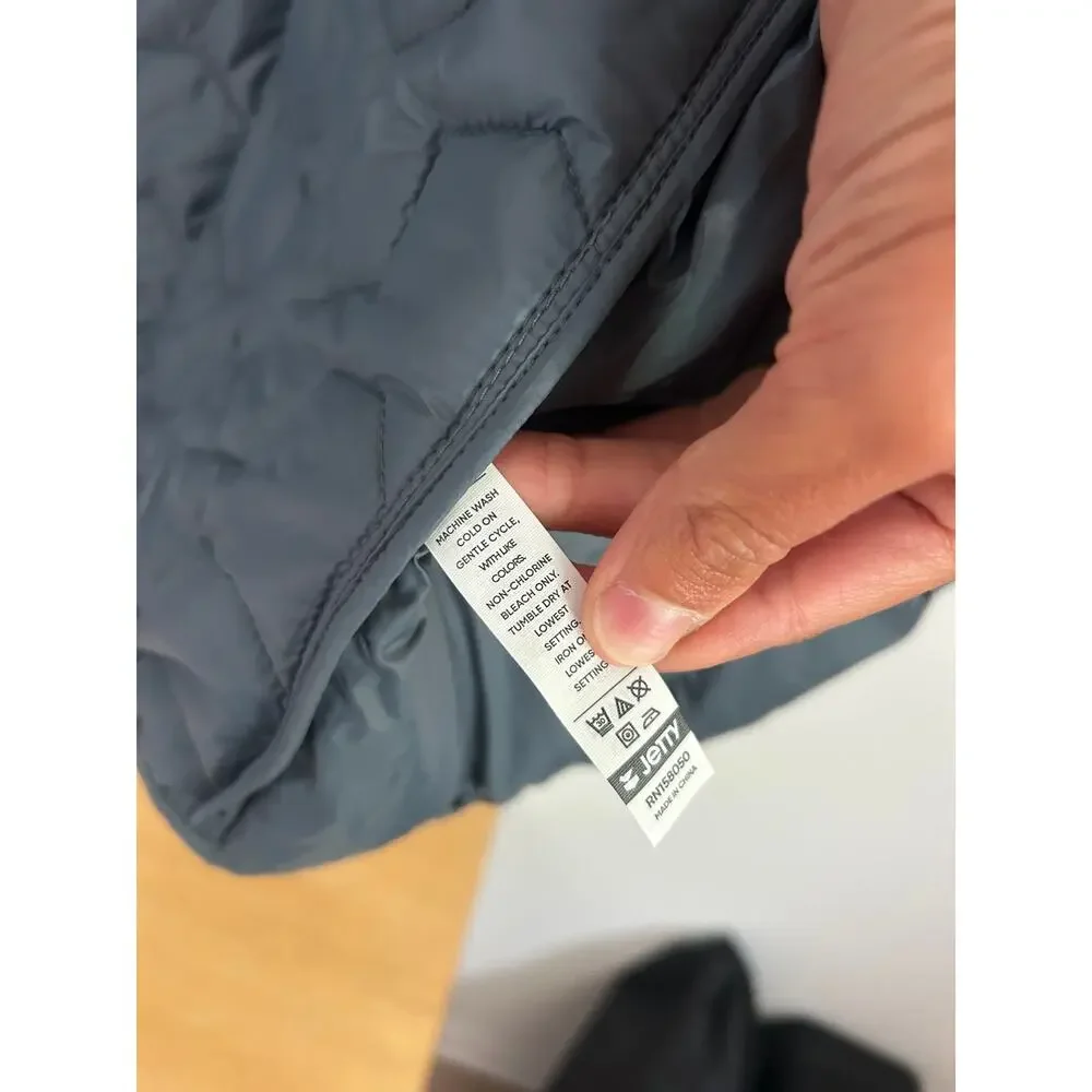 Jetty Men's Packable Insulated Jacket Gray Blue Full Zip Size Large